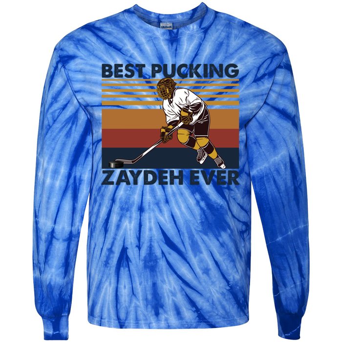 Best Pucking Zaydeh Ever Funny Hockey Grandpa Saying Meaningful Gift Tie-Dye Long Sleeve Shirt