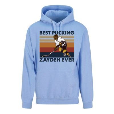 Best Pucking Zaydeh Ever Funny Hockey Grandpa Saying Meaningful Gift Unisex Surf Hoodie