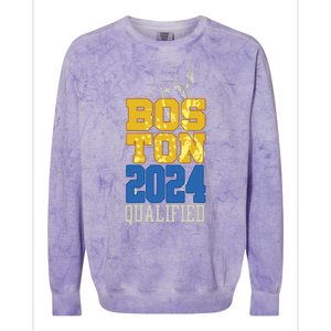 Boston Qualified 2024 Annual Race Women Long Sleeve Colorblast Crewneck Sweatshirt