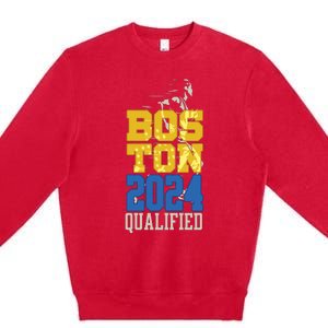 Boston Qualified 2024 Annual Race Women Long Sleeve Premium Crewneck Sweatshirt