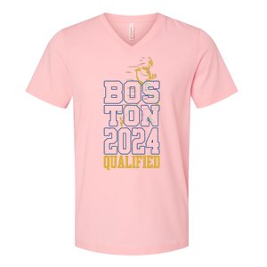 Boston Qualified 2024 Annual Race Women V-Neck T-Shirt