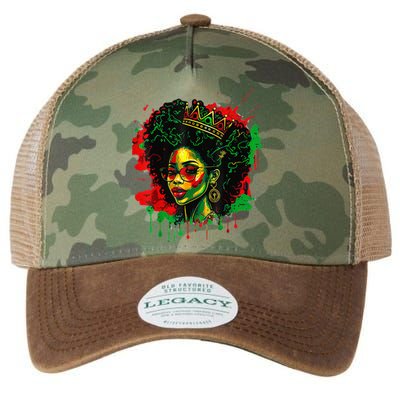 Black Queen Afro Melanin Dripping Art Black History Month Legacy Tie Dye Trucker Hat