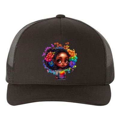 Black Queen Afro Melanin Dripping Art Black History Month Yupoong Adult 5-Panel Trucker Hat