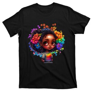 Black Queen Afro Melanin Dripping Art Black History Month T-Shirt