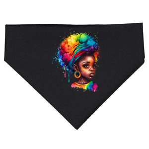 Black Queen Afro Melanin Dripping Art Black History Month USA-Made Doggie Bandana