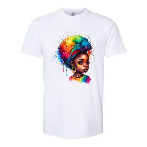 Black Queen Afro Melanin Dripping Art Black History Month Softstyle CVC T-Shirt