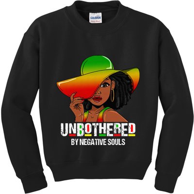 Black Queen African American Ladies Curly Natural Afro Kids Sweatshirt