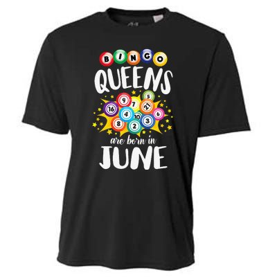 Bingo Queens Are Born In June Bingo Lover Player Cooling Performance Crew T-Shirt