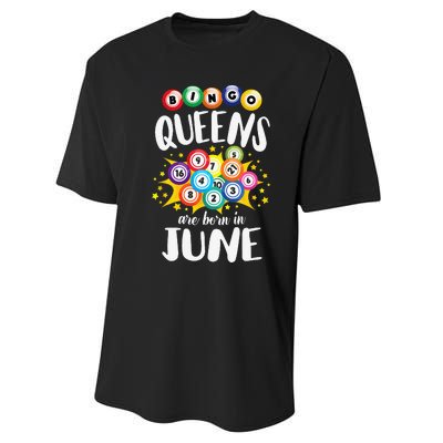 Bingo Queens Are Born In June Bingo Lover Player Performance Sprint T-Shirt