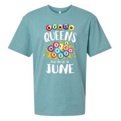 Bingo Queens Are Born In June Bingo Lover Player Sueded Cloud Jersey T-Shirt