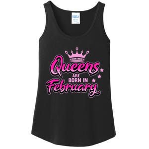 Birthday Queens Are Born In February Black Wo Ladies Essential Tank