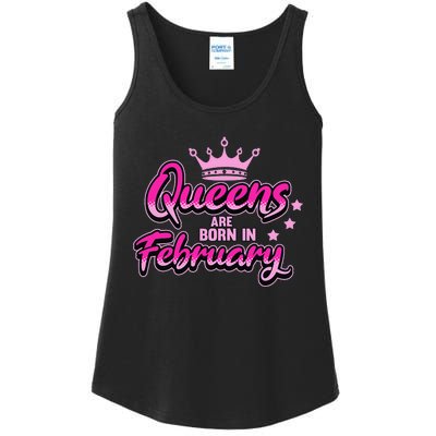 Birthday Queens Are Born In February Black Wo Ladies Essential Tank