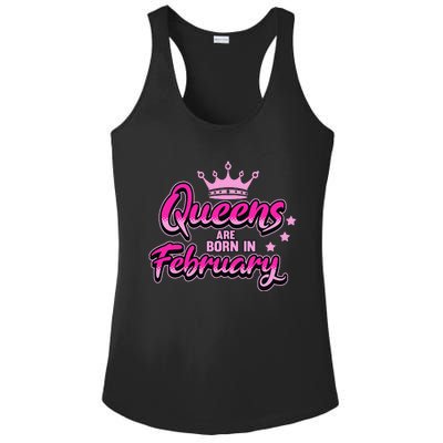 Birthday Queens Are Born In February Black Wo Ladies PosiCharge Competitor Racerback Tank