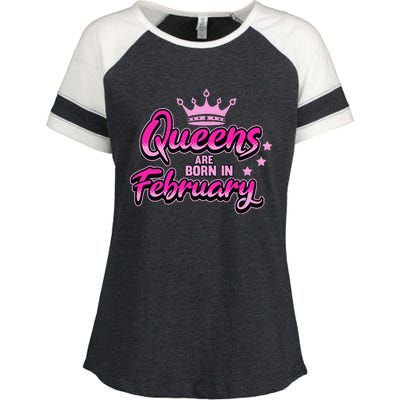 Birthday Queens Are Born In February Black Wo Enza Ladies Jersey Colorblock Tee