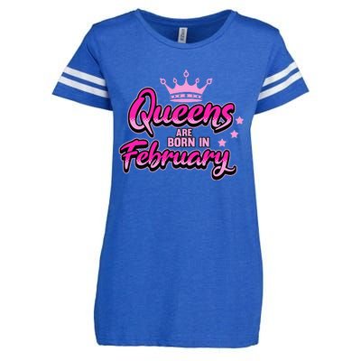 Birthday Queens Are Born In February Black Wo Enza Ladies Jersey Football T-Shirt