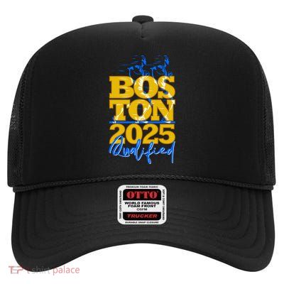 Boston Qualified Annual Race 2025 For Marathon Gift High Crown Mesh Back Trucker Hat