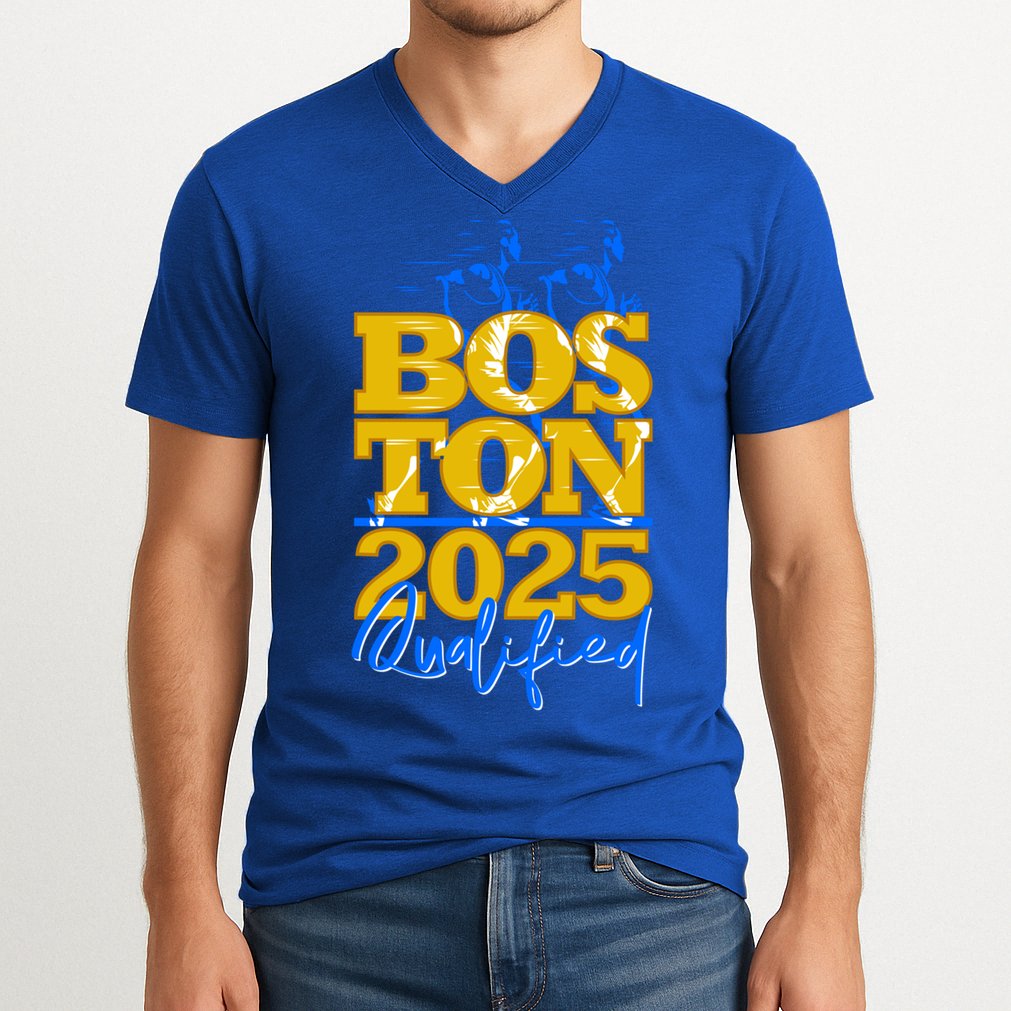 Boston Qualified Annual Race 2025 For Marathon Gift V-Neck T-Shirt