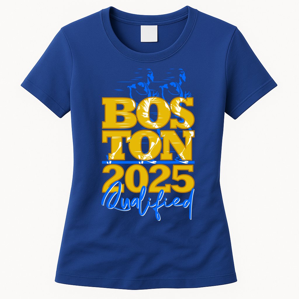 Boston Qualified Annual Race 2025 For Marathon Gift Womens T-Shirt