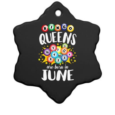 Bingo Queens Are Born In June Bingo Lover Player Ceramic Star Ornament