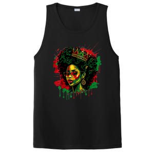 Black Queen Afro Melanin Woman Dripping Art Black History PosiCharge Competitor Tank