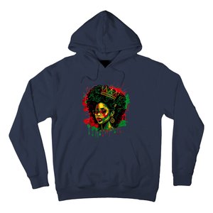 Black Queen Afro Melanin Woman Dripping Art Black History Hoodie