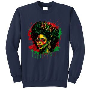 Black Queen Afro Melanin Woman Dripping Art Black History Sweatshirt