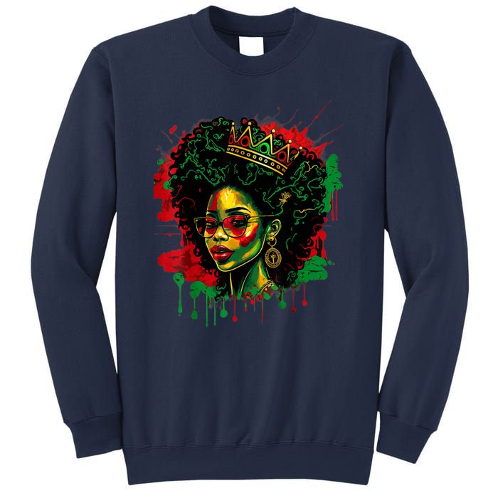 Black Queen Afro Melanin Woman Dripping Art Black History Sweatshirt