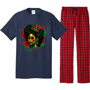 Black Queen Afro Melanin Woman Dripping Art Black History Pajama Set