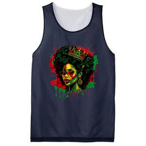 Black Queen Afro Melanin Woman Dripping Art Black History Mesh Reversible Basketball Jersey Tank