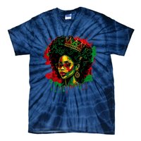 Black Queen Afro Melanin Woman Dripping Art Black History Tie-Dye T-Shirt