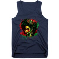 Black Queen Afro Melanin Woman Dripping Art Black History Tank Top