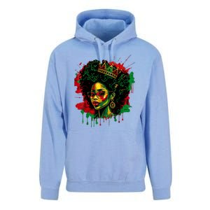 Black Queen Afro Melanin Woman Dripping Art Black History Unisex Surf Hoodie