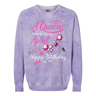 Black Queens are Born in April Wo Birthday Gift Colorblast Crewneck Sweatshirt