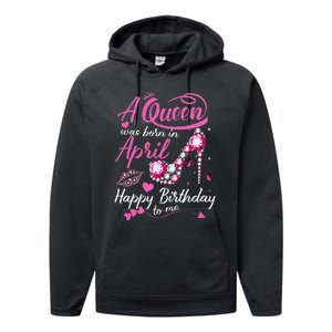 Black Queens are Born in April Wo Birthday Gift Performance Fleece Hoodie