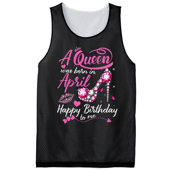 Black Queens are Born in April Wo Birthday Gift Mesh Reversible Basketball Jersey Tank