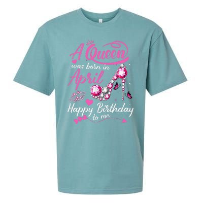 Black Queens are Born in April Wo Birthday Gift Sueded Cloud Jersey T-Shirt