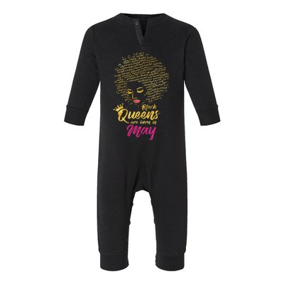 Black Queens Are Born In May Birthday for Wo Infant Fleece One Piece