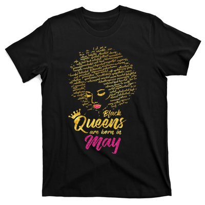 Black Queens Are Born In May Birthday for Wo T-Shirt