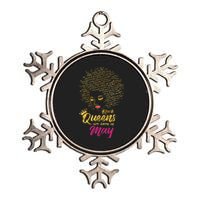 Black Queens Are Born In May Birthday for Wo Metallic Star Ornament