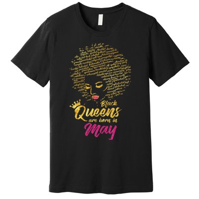 Black Queens Are Born In May Birthday for Wo Premium T-Shirt