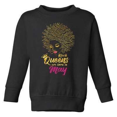 Black Queens Are Born In May Birthday for Wo Toddler Sweatshirt