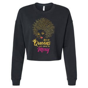 Black Queens Are Born In May Birthday for Wo Cropped Pullover Crew