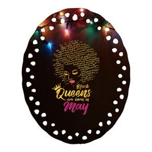 Black Queens Are Born In May Birthday for Wo Ceramic Oval Ornament