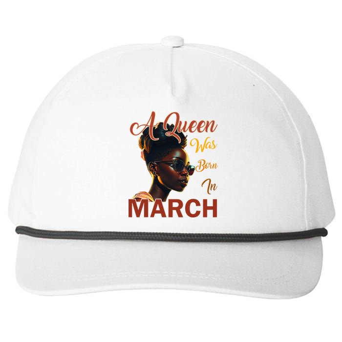 Black Queens are Born in March Birthday Gifts Wo Snapback Five-Panel Rope Hat