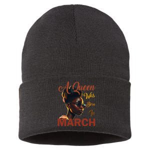 Black Queens are Born in March Birthday Gifts Wo Sustainable Knit Beanie