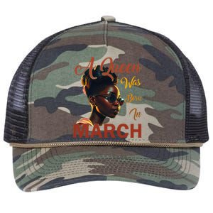 Black Queens are Born in March Birthday Gifts Wo Retro Rope Trucker Hat Cap