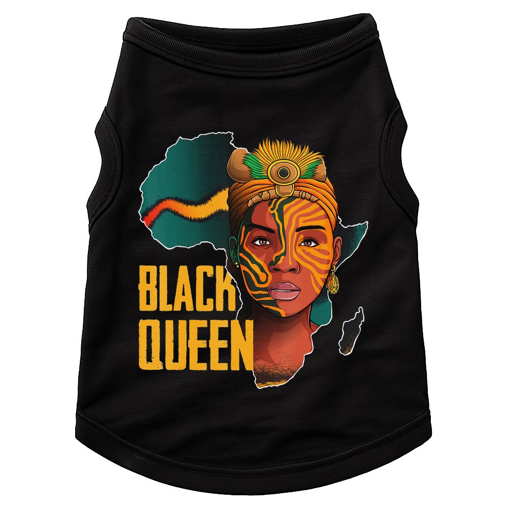Black Queen Afro Melanin African Women Black History Doggie Tank