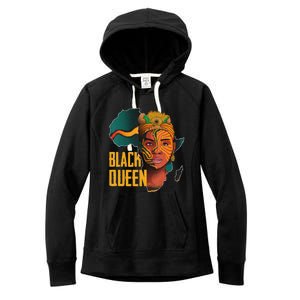 Black Queen Afro Melanin African Women Black History Women's Fleece Hoodie