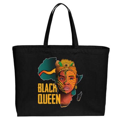 Black Queen Afro Melanin African Women Black History Cotton Canvas Jumbo Tote