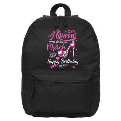 Black Queens are Born in March Wo Birthday Gift 16 in Basic Backpack